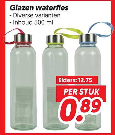 Glazen waterfles