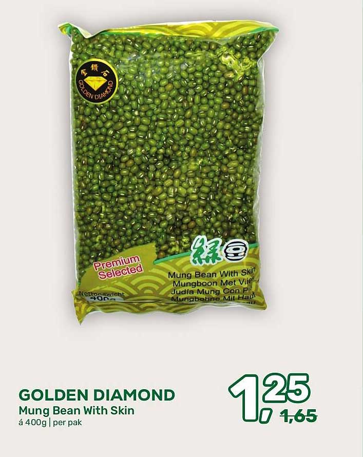 GOLDEN DIAMOND Mung Bean With Skin á 400g | per pak