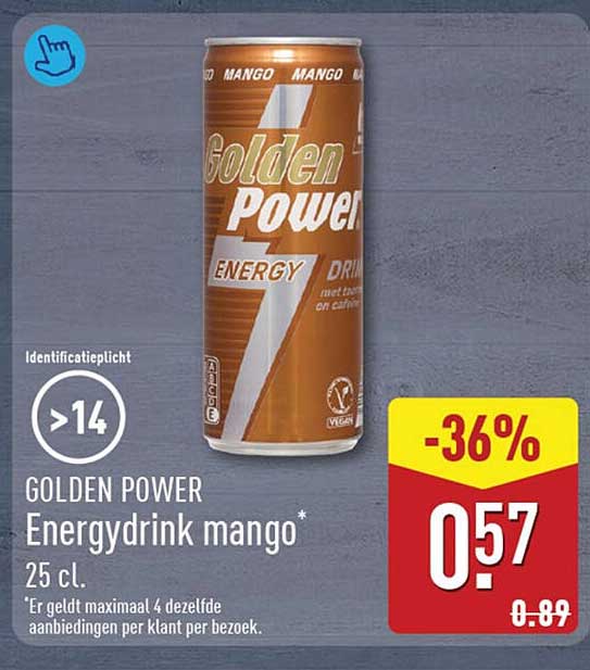 GOLDEN POWER Energydrink mango 25 cl.