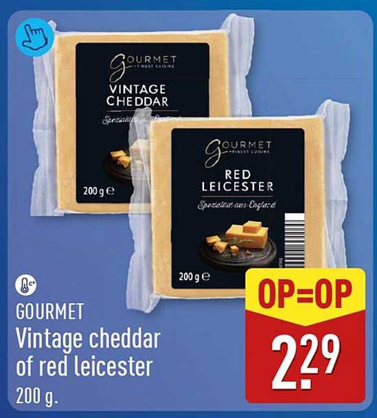 GOURMET Vintage cheddar of red leicester 200 g. OP=OP
