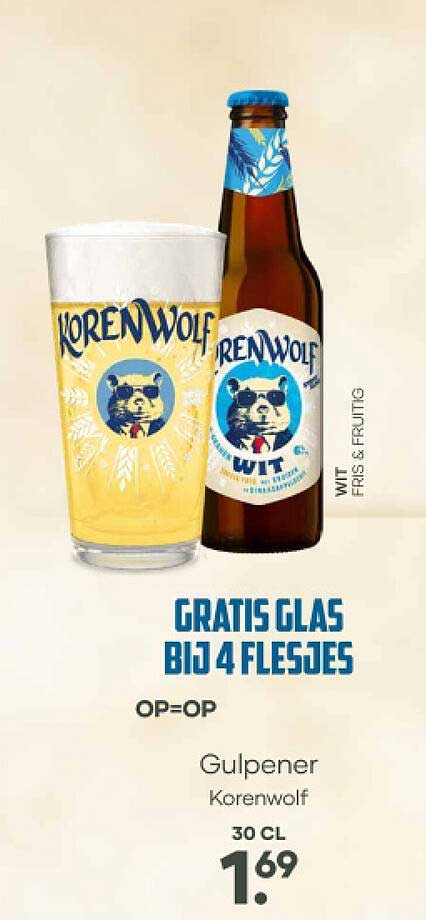 Gratis glas bij 4 flesjes - OP=OP