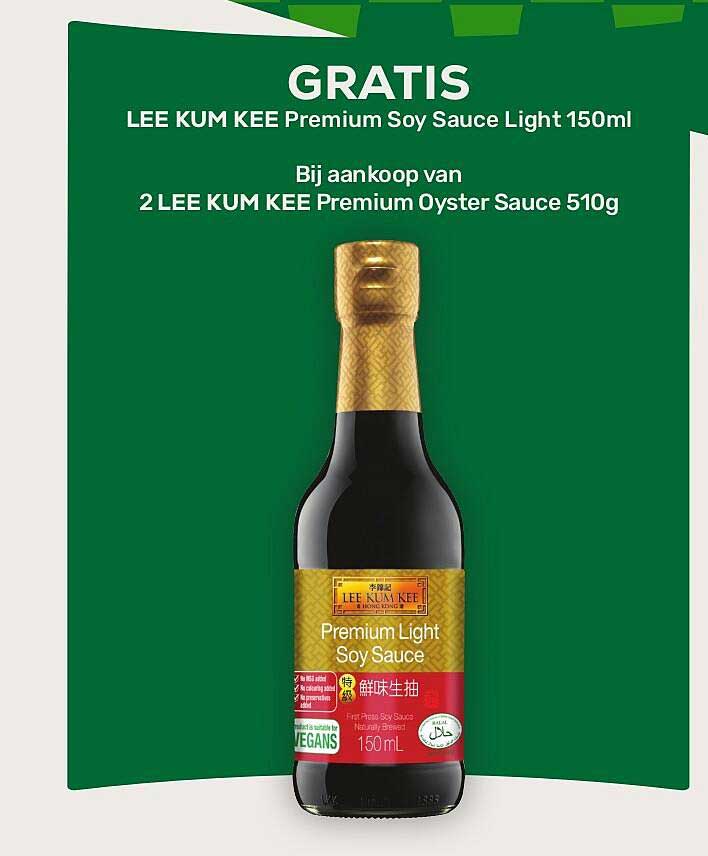 GRATIS LEE KUM KEE Premium Soy Sauce Light 150ml bij aankoop van 2 LEE KUM KEE Premium Oyster Sauce 510g