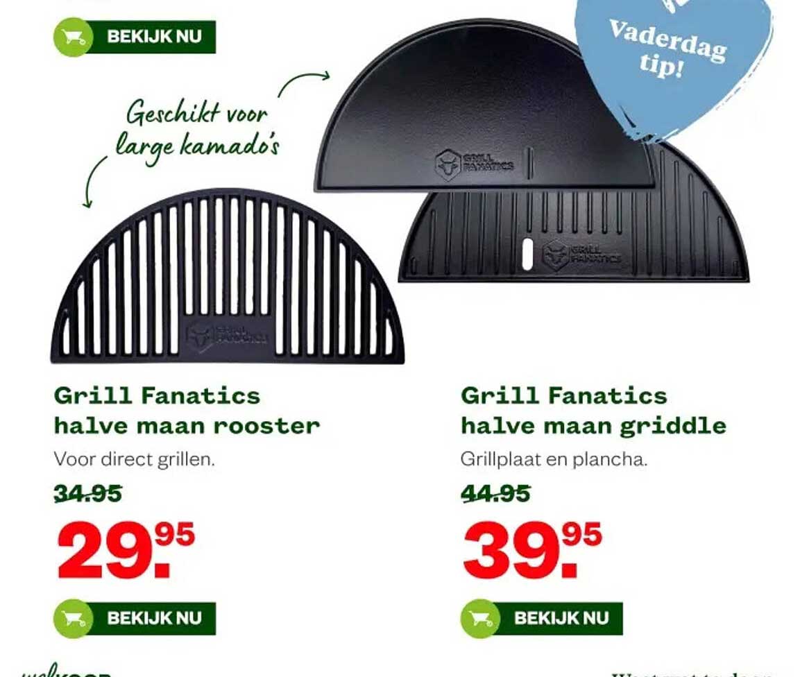 Grill Fanatics halve maan rooster