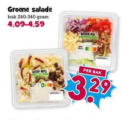 Groene salade bak 240-340 gram