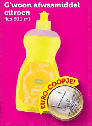 G'woon afwasmiddel citroen fles 500 ml