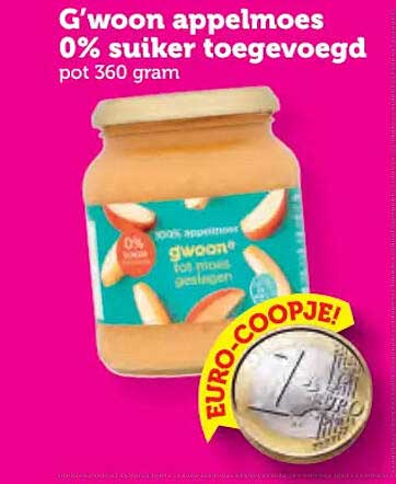 G'woon appelmoes 0% suiker toegevoegd pot 360 gram
