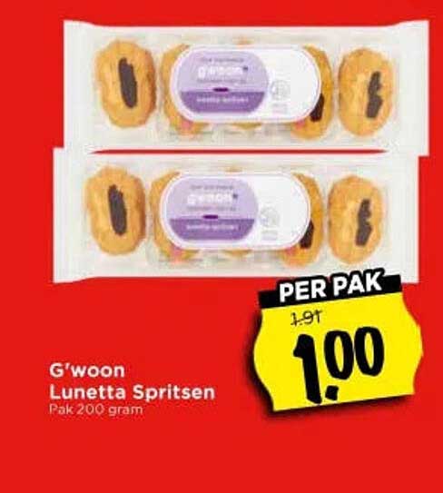 G'woon Lunetta Spritsen Pak 200 gram PER PAK