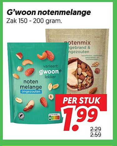 G'woon notenmelange Zak 150 - 200 gram.