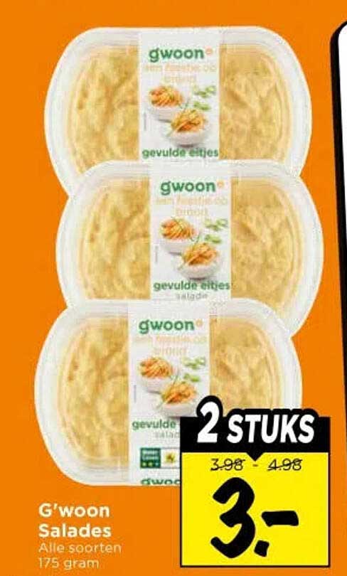 G'woon Salades Alle soorten 175 gram 2 STUKS