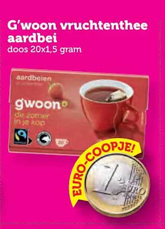 G'woon vruchtenthee aardbei doos 20x1,5 gram
