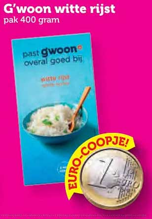 G'woon witte rijst pak 400 gram EURO-COOPJE!