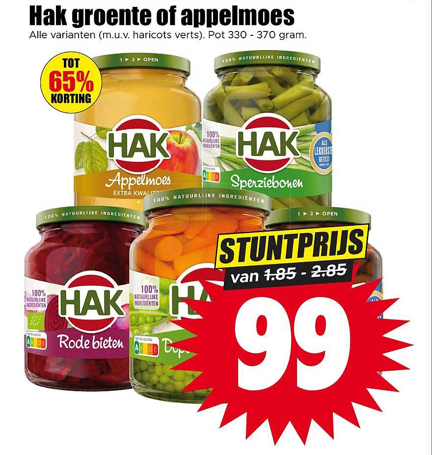 Hak groente of appelmoes