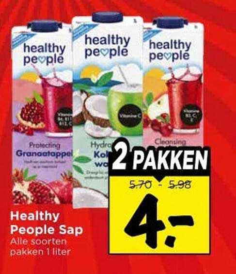 Healthy People Sap Alle soorten pakken 1 liter 2 pakken
