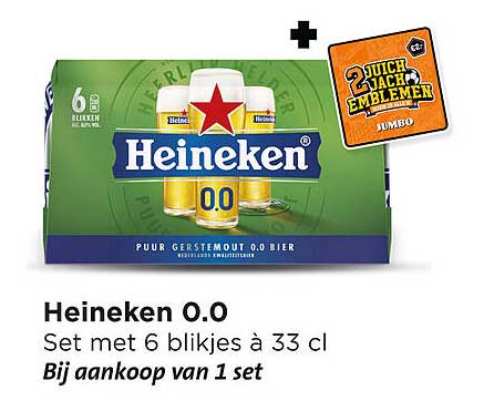 Heineken 0.0 Set met 6 blikjes à 33 cl Bij aankoop van 1 set