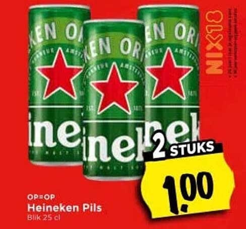 Heineken Pils Blik 25 cl 2 STUKS