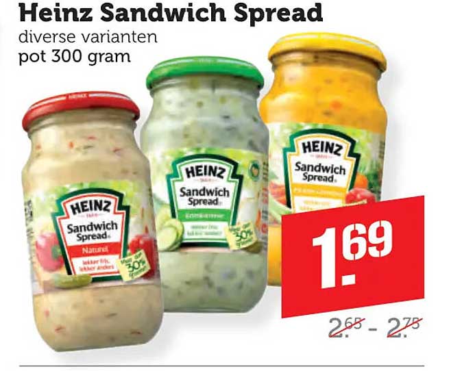 Heinz Sandwich Spread diverse varianten pot 300 gram