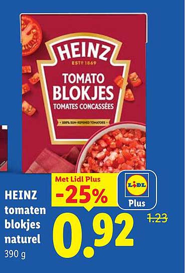 HEINZ tomaten blokjes naturel 390 g