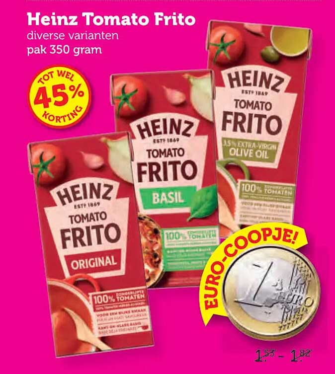 Heinz Tomato Frito diverse varianten pak 350 gram