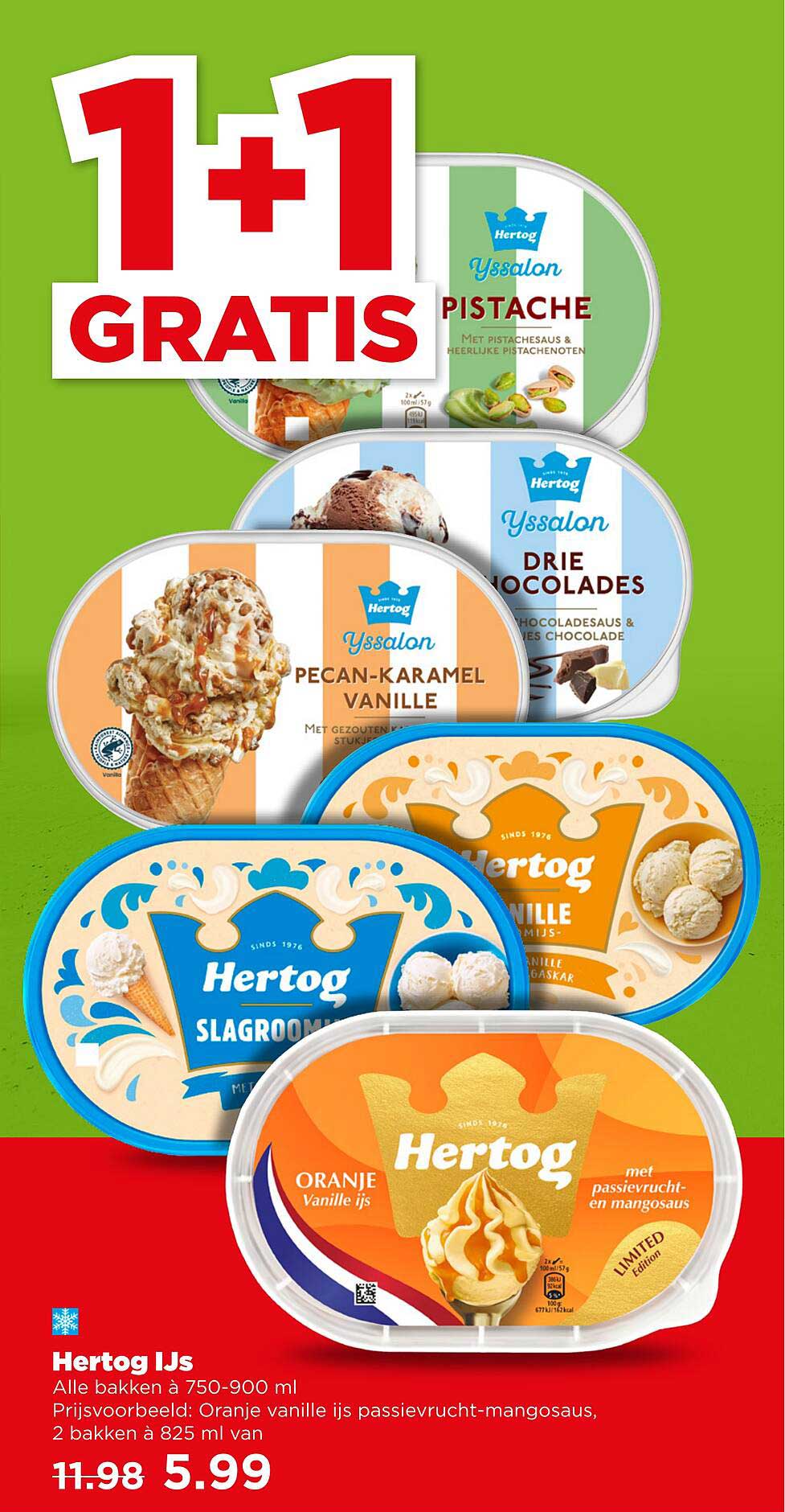 Hertog IJs 1+1 GRATIS