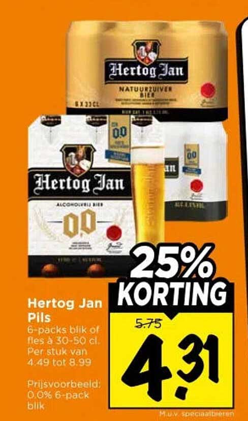 Hertog Jan Pils 25% KORTING