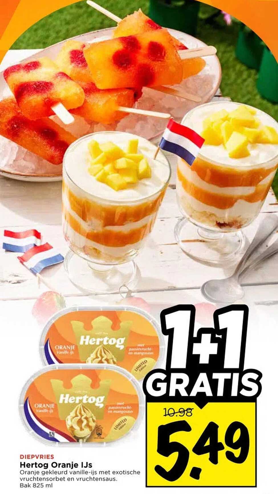 Hertog Oranje IJs 1+1 GRATIS