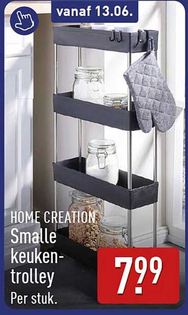 HOME CREATION Smalle keuken-trolley Per stuk.