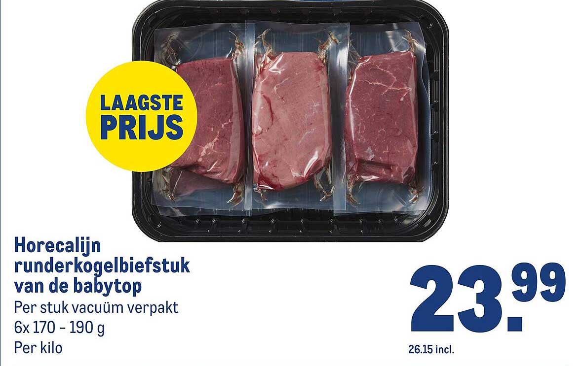 Horecalijn runderkogelbiefstuk van de babytop