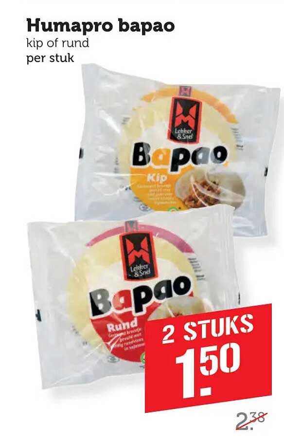 Humapro bapao kip of rund per stuk