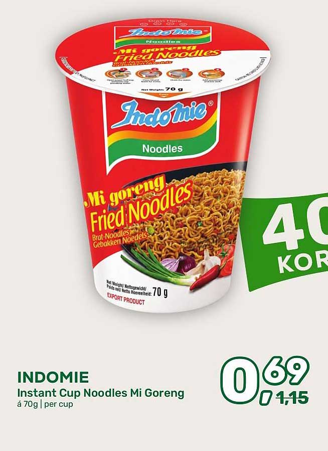 INDOMIE Instant Cup Noodles Mi Goreng 70g -40% korting