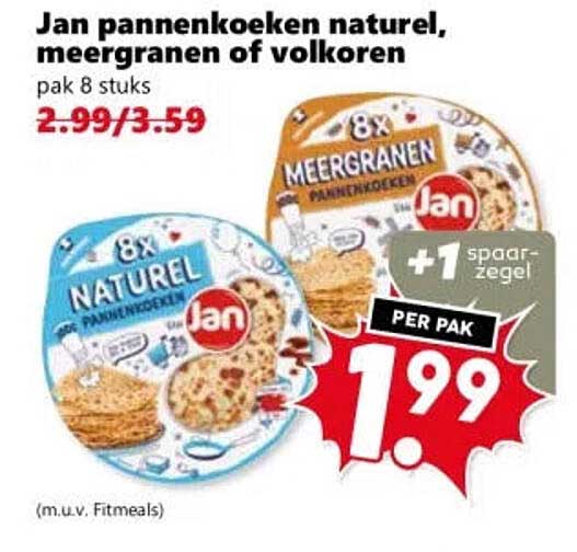 Jan pannenkoeken naturel, meergranen of volkoren
