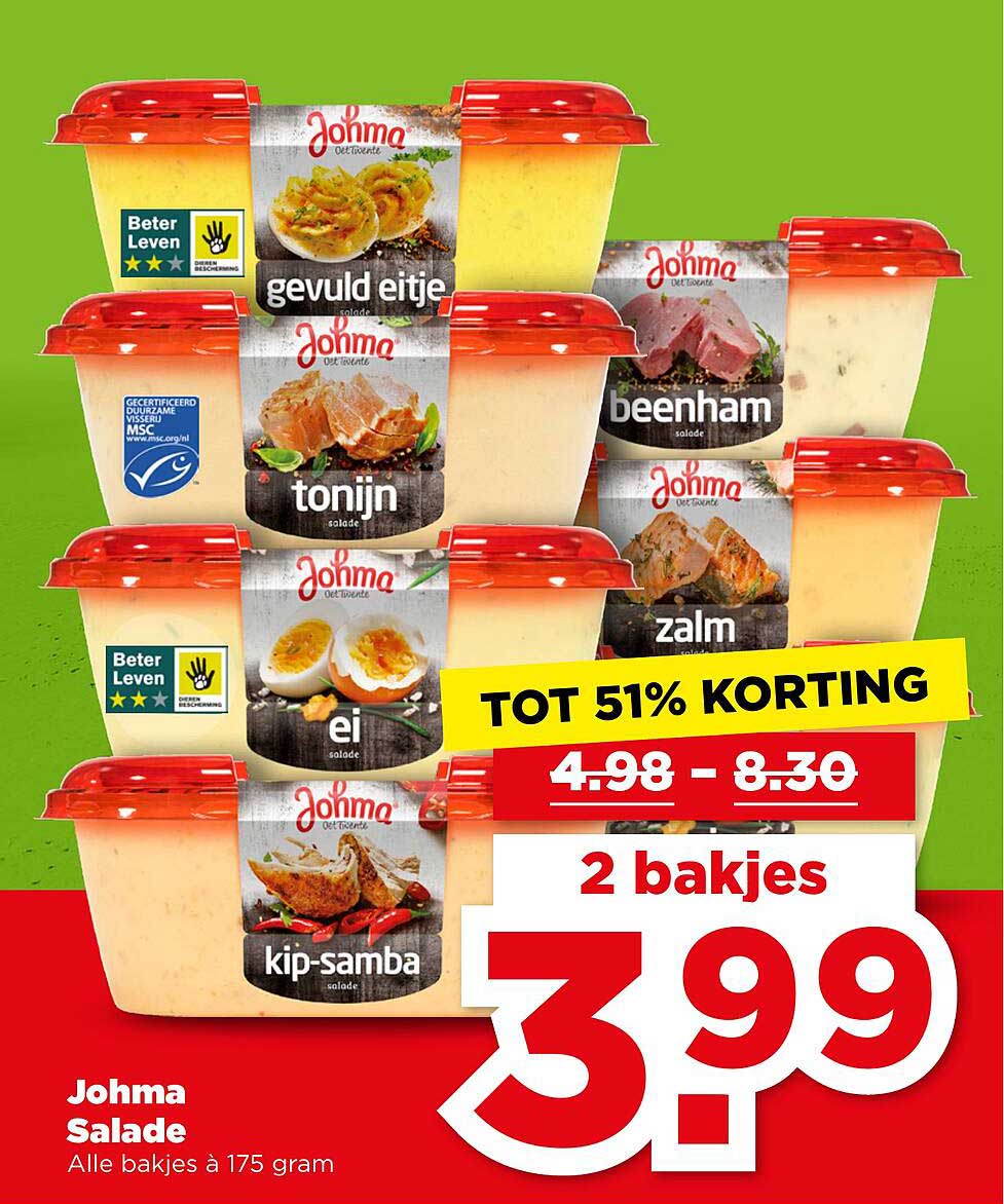 Johma Salade Alle bakjes á 175 gram 2 bakjes