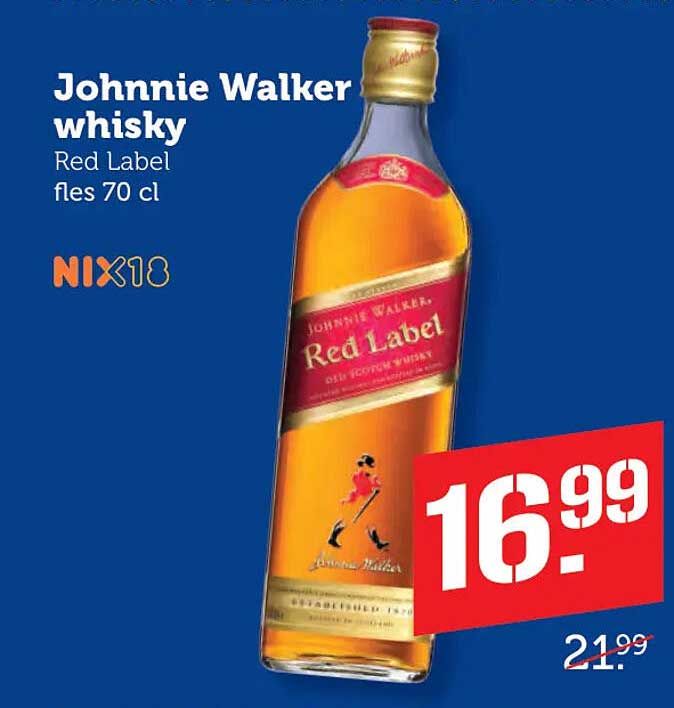 Johnnie Walker whisky Red Label fles 70 cl NIX18