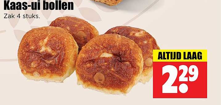 Kaas-ui bollen Zak 4 stuks.