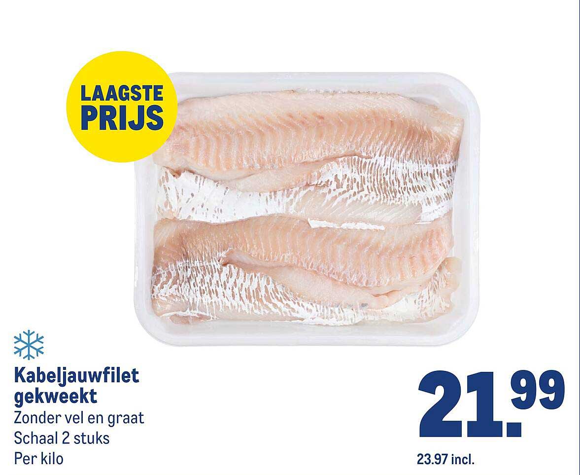 Kabeljauwfilet gekweekt