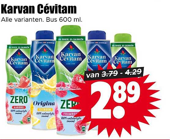 Karvan Cévitam Alle varianten. Bus 600 ml.