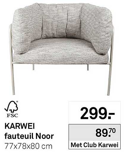 KARWEI fauteuil Noor 77x78x80 cm