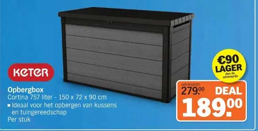 KETER Opbergbox Cortina 757 liter - 150 x 72 x 90 cm