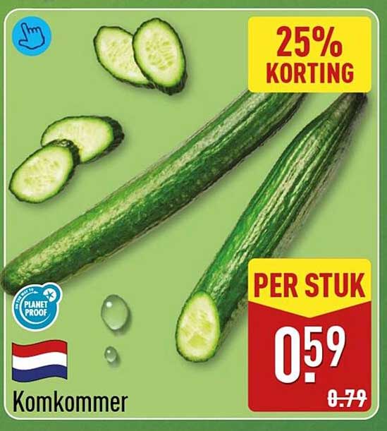 Komkommer 25% korting