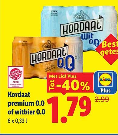 Kordaat premium 0.0 of witbier 0.0