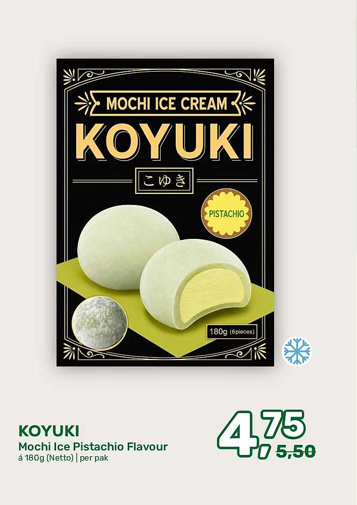 KOYUKI Mochi Ice Pistachio Flavour á 180g (Netto) | per pak