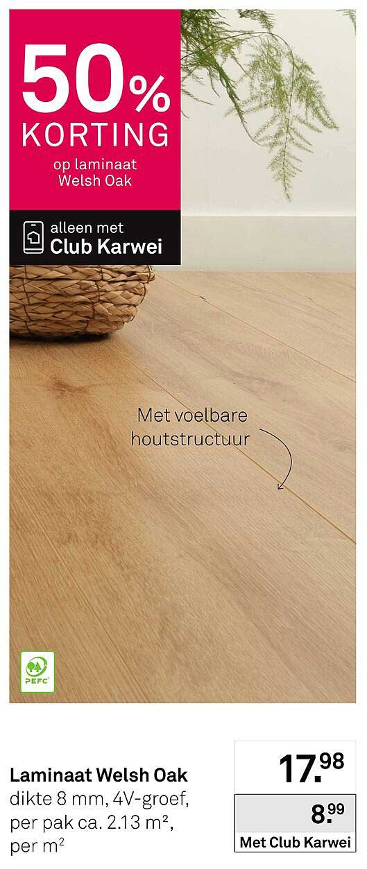 Laminaat Welsh Oak 50% KORTING op laminaat Welsh Oak