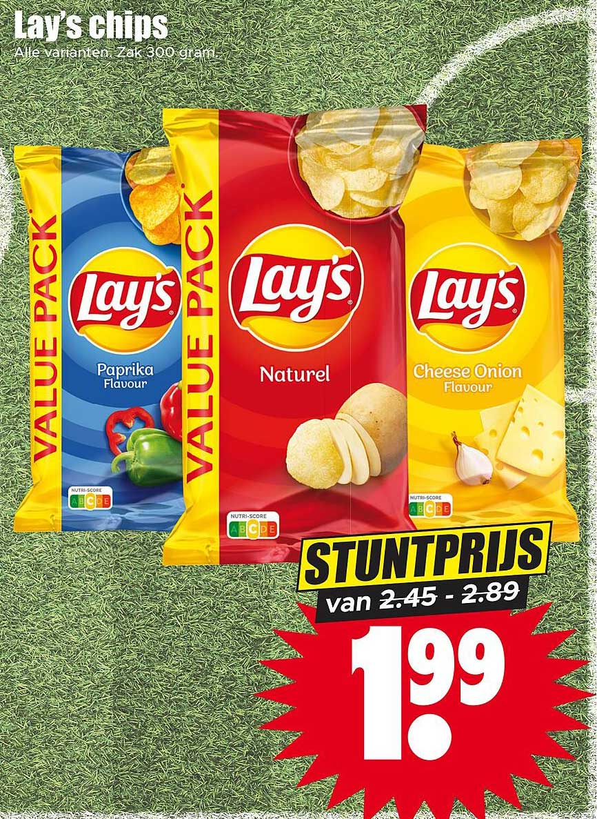 Lay's chips Alle varianten, Zak 300 gram STUNTPRIJS