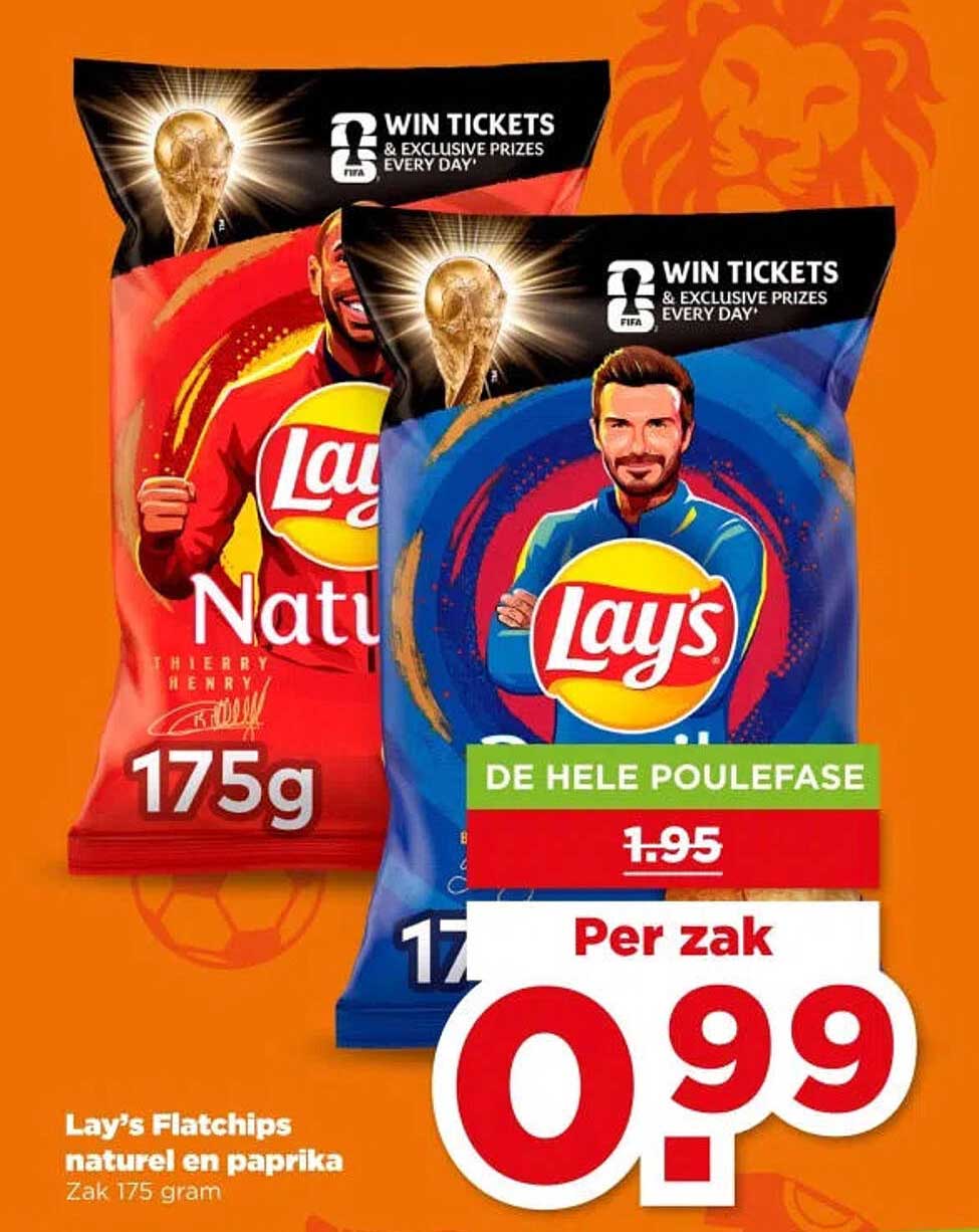Lay’s Flatchips naturel en paprika Zak 175 gram