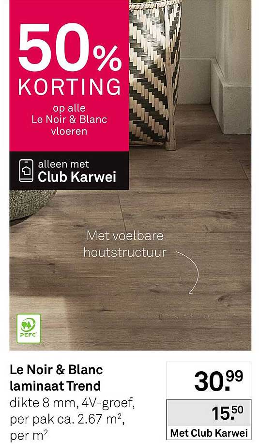 Le Noir & Blanc laminaat Trend 50% KORTING op alle Le Noir & Blanc vloeren
