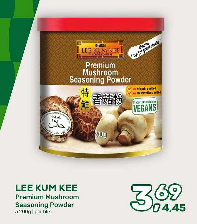 LEE KUM KEE Premium Mushroom Seasoning Powder à 200g | per blik