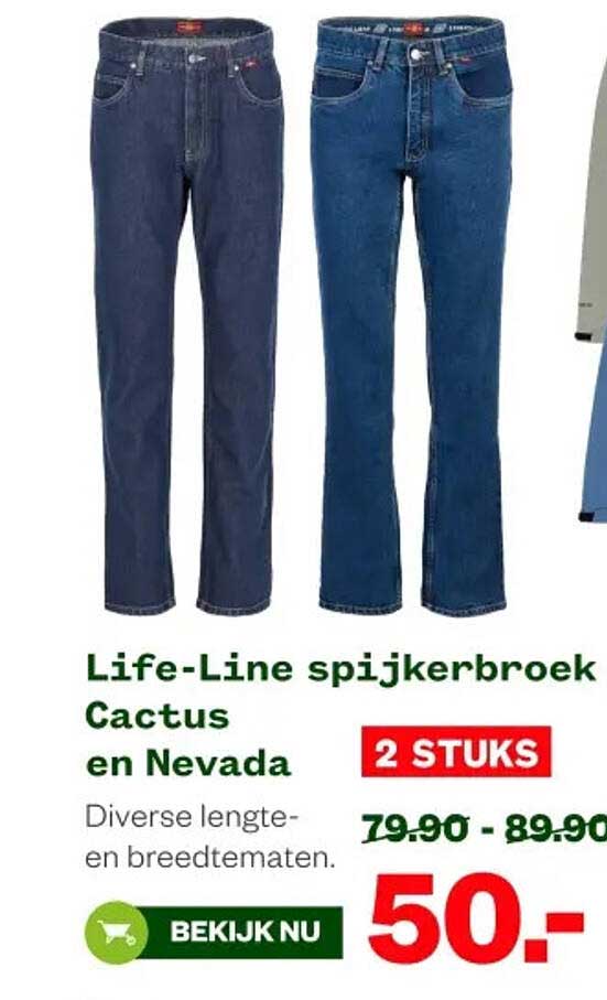 Life-Line spijkerbroek Cactus en Nevada 2 STUKS