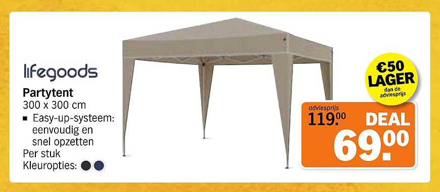 lifegoods Partytent 300 x 300 cm