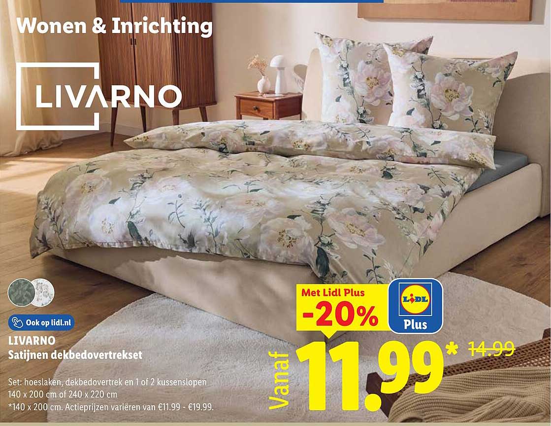 LIVARNO Satijnen dekbedovertrekset -20%
