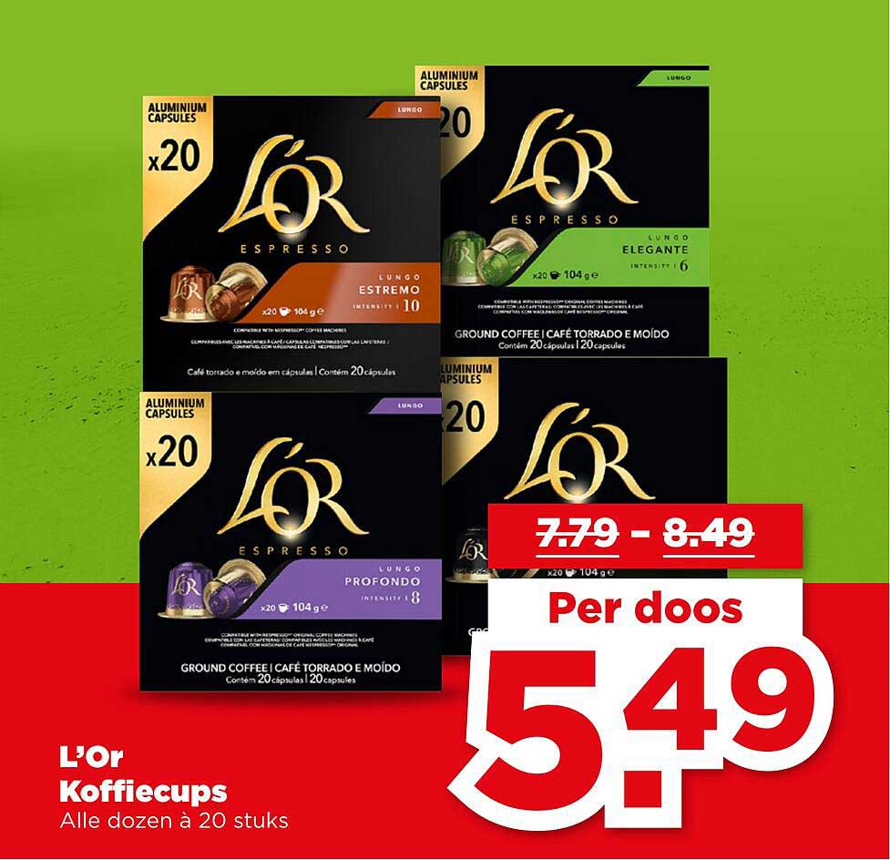 L'Or Koffiecups Alle dozen à 20 stuks