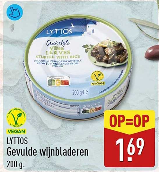 LYTTOS Gevulde wijnbladeren 200 g. OP=OP